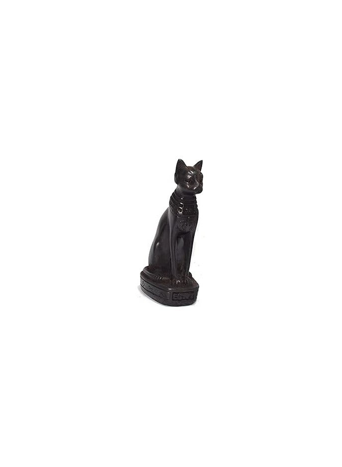 Decorative Egyptian Pharaonic Cat Statue, Ancient Egyptian Souvenirs, Handmade Souvenirs for Home Decoration, Made of Basalt Stone  - Image 4