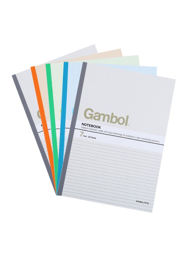 Kokuyo A4 Wireless Binding Notebook Gambol Watanabe Student Office Notebook Glue Binding 7mm Horizontal Line 50 Sheets/book 5 Books Random Color Wcn-g4507 - Image 2