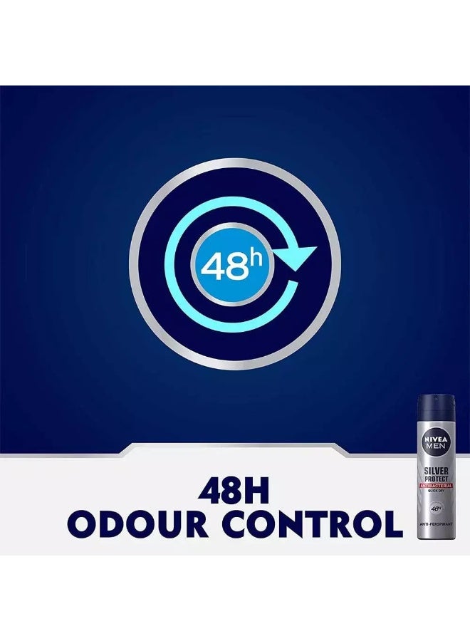 Nivea Men Silver Protect Deo Spray , Anti-perspirant for Men, Spray 150ml - Image 4