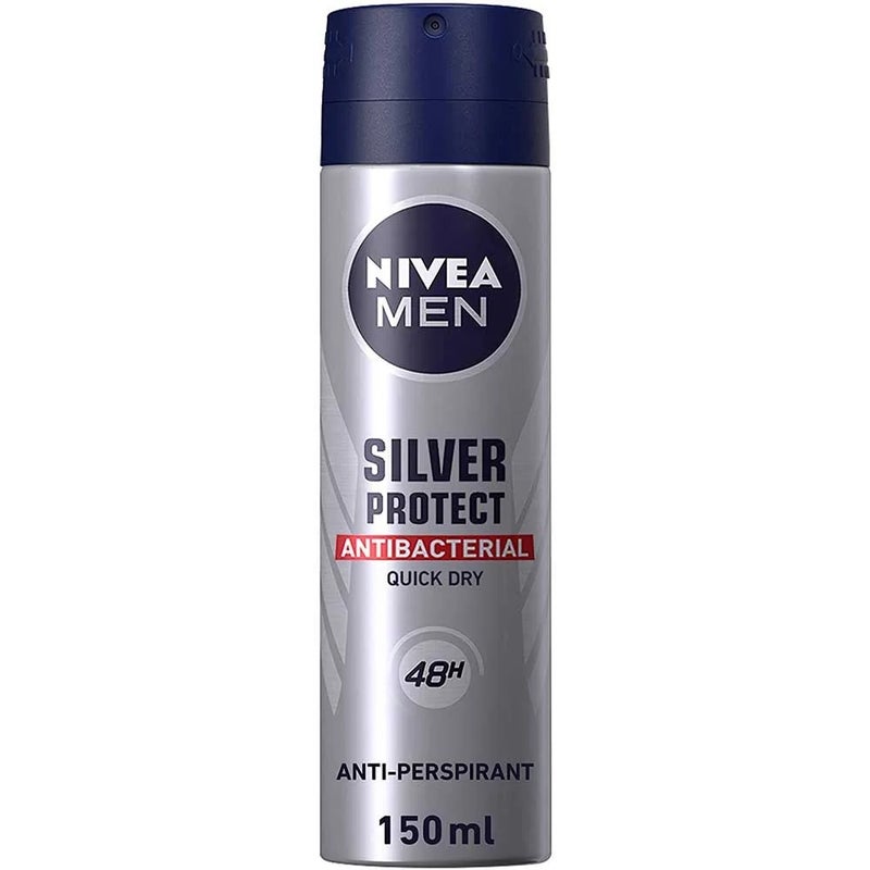Nivea سبراي نيفيا للرجال سيلفر بروتكت، مضاد للتعرق للرجال، سبراي 150 مل - Image 1