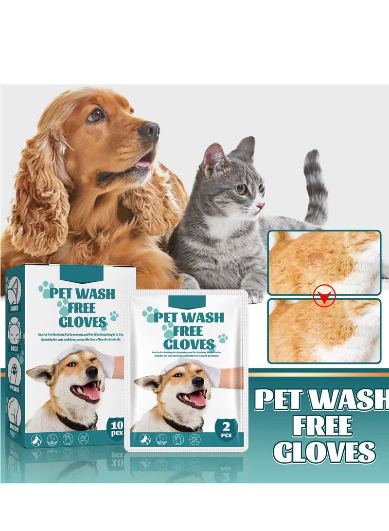 SOLARAE Pet No Rinse Grooming Gloves - 10 Dry Cleaning Gloves for Effortless Grooming and Cleaning of Dogs and Cats, Perfect for Puppies and Easy to Use. - Image 2