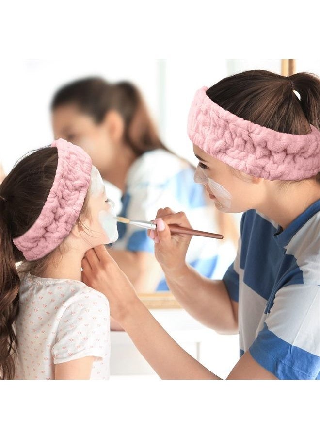 Chuangdi 3 Pieces Spa Facial Headband for Makeup and Washing Face Women Spa Yoga Sports Shower Facial Head Band Elastic Head Wrap for Girls and Women (Pink)  - Image 5