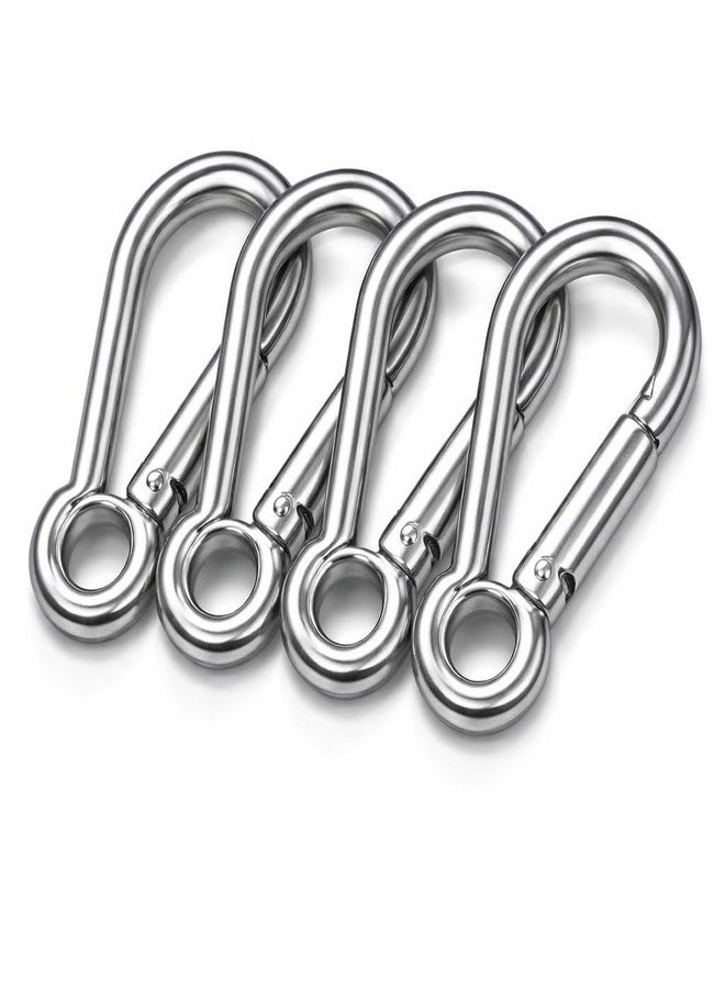 TEELLON 2.2-Inch (6mm) Pack-4 Small Eyelet Spring Snap Hooks Carabineer Zipper Clips for Backpack Keychain Clip, Metal Mini Opening Lock Clips for Keys, Outdoor Hiking Camping Dog Leash DIY Projects - Image 1