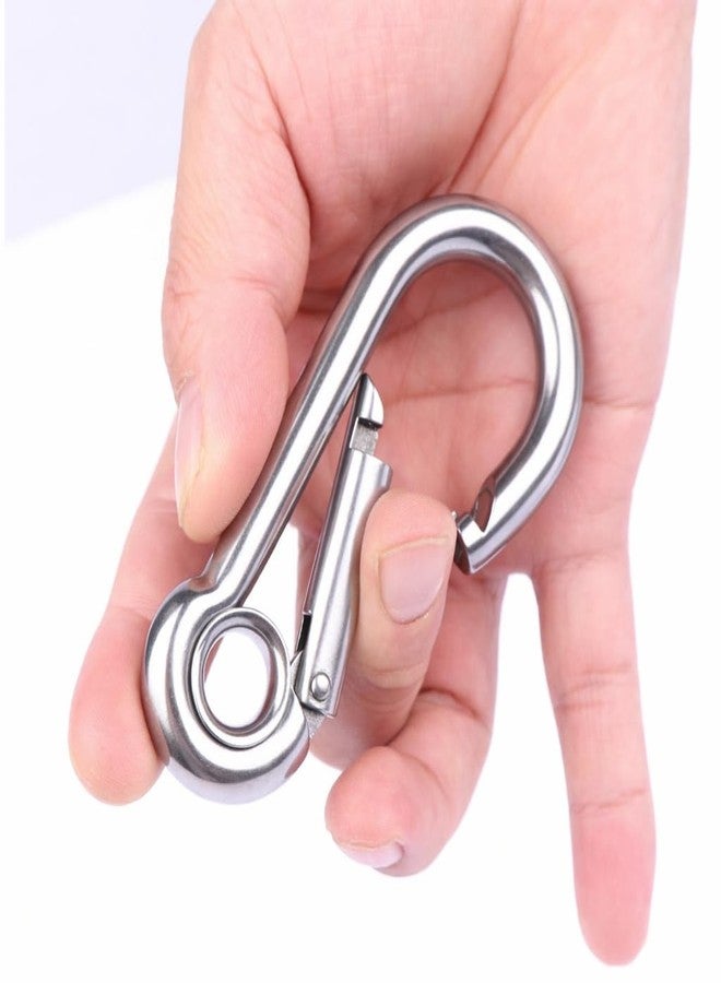 TEELLON 2.2-Inch (6mm) Pack-4 Small Eyelet Spring Snap Hooks Carabineer Zipper Clips for Backpack Keychain Clip, Metal Mini Opening Lock Clips for Keys, Outdoor Hiking Camping Dog Leash DIY Projects - Image 5