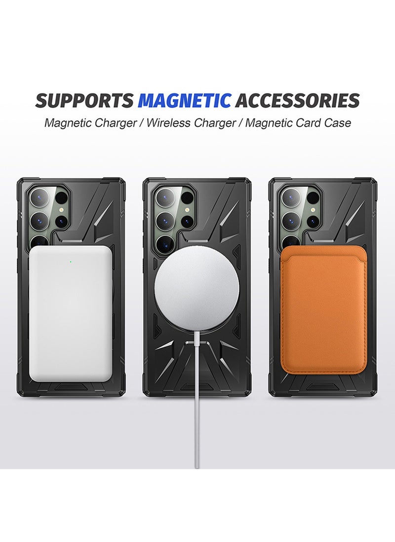 X-level Samsung Galaxy S24 Ultra Case Cover Shockproof Camera Len Protection Anti-scratch Comfortable Touch Feel 360 Degree Rotating Ring Kickstand Car Holder Back Cover Phone Shell Accessories Protector  - Image 2