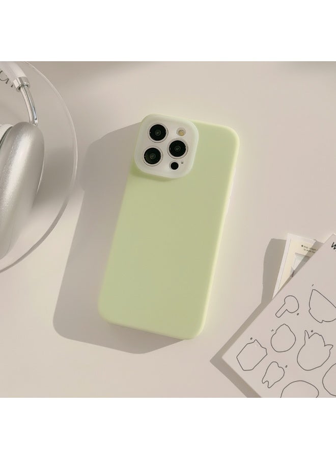 NIBEMINENT Solid Colors And A Minimalist Design Protective TPU Case Cover For iPhone 15, Fruit Green