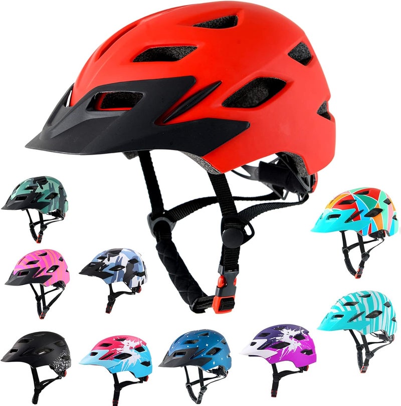 Bavilk Kids Bike Helmet, Kids Boys Girls Bike Helmets with LED Light Detachable Visor Children Youth Teen Multi-Sport for Skating Cycling Scooter Skateboard Adjustable & Lightweight 19.7"-22.4" - Image 1