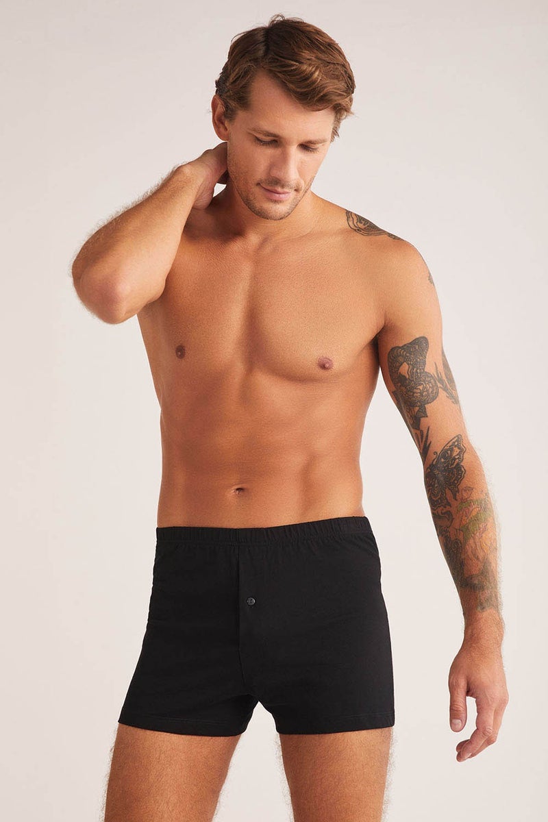 KOM Short Leg Front Opening Koton Men's Panties Adrian 2 Pack Boxer - Image 5