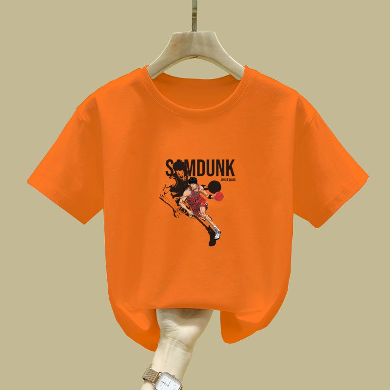 2381# Boys Short-Sleeved T-Shirt Cotton Middle-Large Boys Autumn Children'S All-Match Casual Top - Image 5