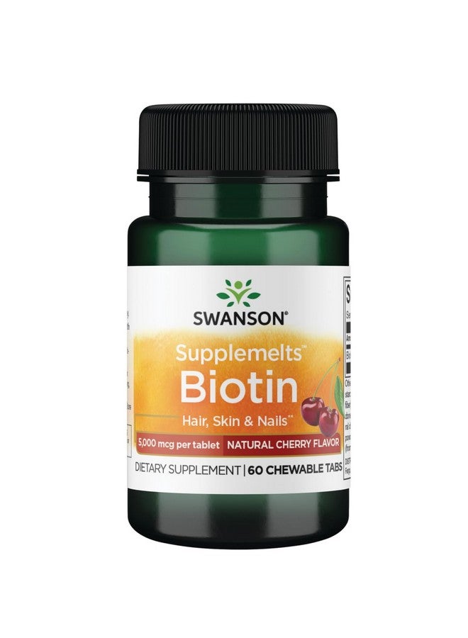Swanson Sublingual Biotin Vitamin 5000 mcg 60 Chwbls - Image 1
