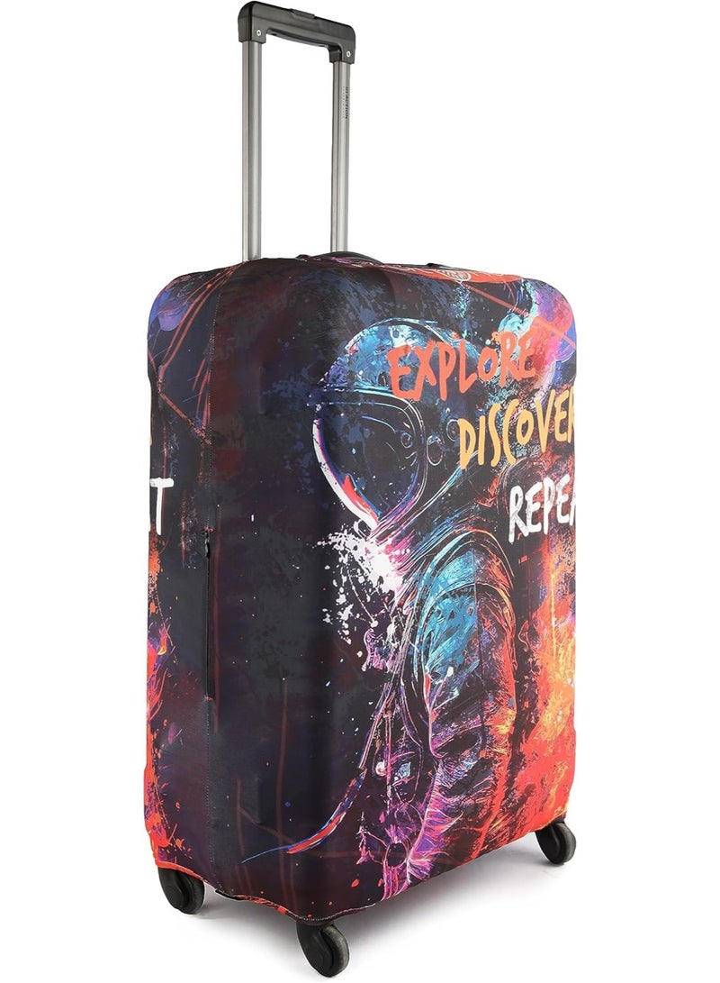 natOnat Travel Luggage Cover Protector - Suitcase Cover - Stretchy, Washable Spandex & Polyester - Protects Against Dirt & Scratches - Explore Design - Fits 65-70 CM Height (Large) - Image 3