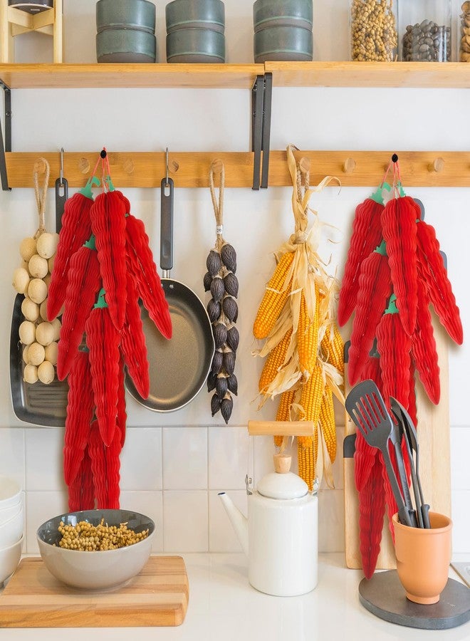 Sonwyoung Chili Pepper Birthday Decorations Red Chili Cook Off Paper Honeycomb Table Centerpieces Hanging Paper Lanterns Cook Off Contest Party Supplies - Image 5