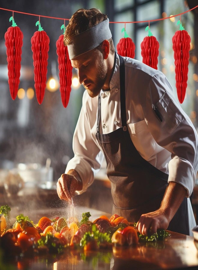 Sonwyoung Chili Pepper Birthday Decorations Red Chili Cook Off Paper Honeycomb Table Centerpieces Hanging Paper Lanterns Cook Off Contest Party Supplies - Image 4