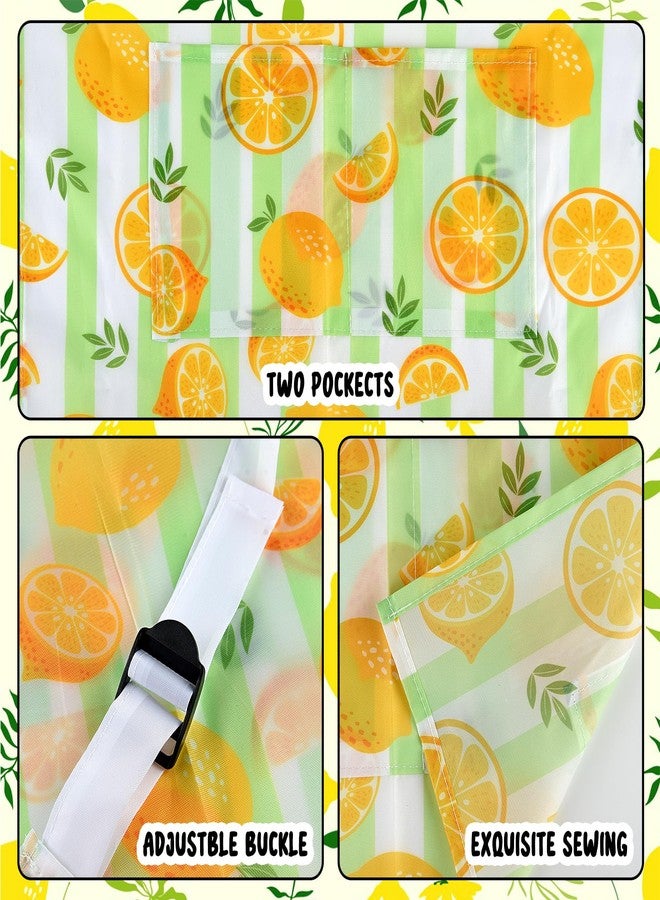 PLULON 4 Pcs Kids Aprons with Pockets - Lemonade Apron for Painting, Cooking, Baking - Adjustable Strap - 3-8 Years - Image 3