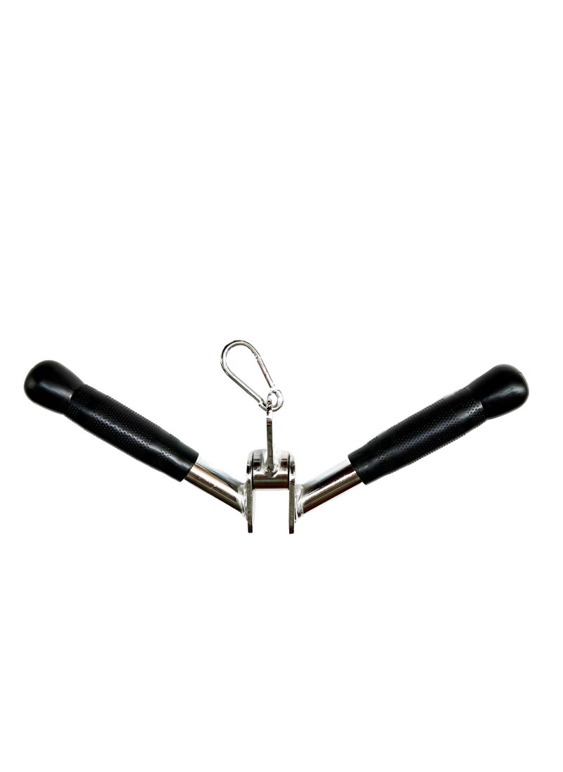 Generic - PUMP-KING V-Shaped Bar Press Down Bar Cable Attachments Multi Gym Attachment Pro Tricep V-Bar with Grip Revolving Non Slip Handle Bar - Image 1