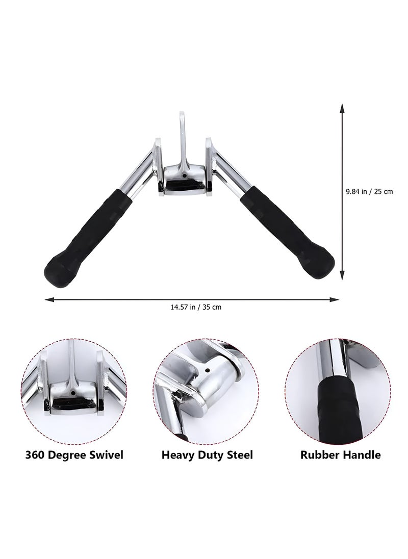 Generic - PUMP-KING V-Shaped Bar Press Down Bar Cable Attachments Multi Gym Attachment Pro Tricep V-Bar with Grip Revolving Non Slip Handle Bar - Image 1