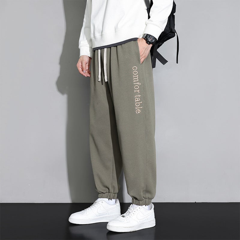 plus size Sweatpants Mens Pants Casual Trousers Loose Oversized Fat Casual Pants Mens Sports Pants K112 gray green