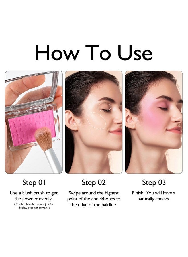 كيدا بودرة أحمر الخدود الوردية من KYDA، بودرة وجه وردية للمكياج، تركيبة قابلة للمزج، ترطيب يدوم طويلاً، ملمس خفيف الوزن فائق النعومة - Image 2