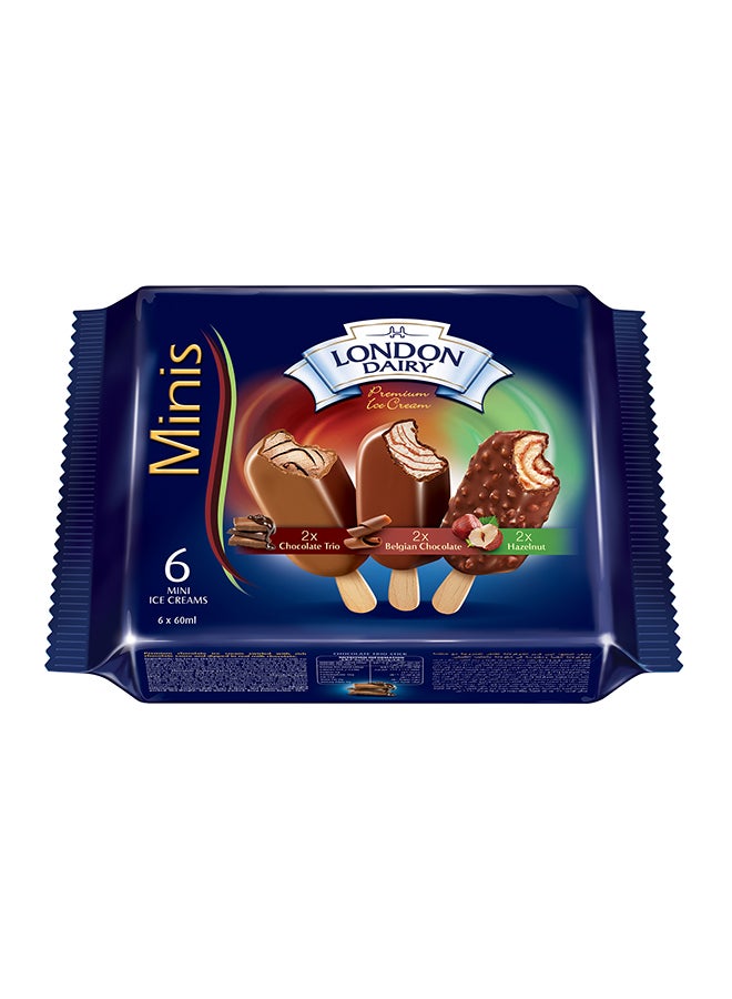 Assorted Mini Ice Cream Sticks Multipack - Belgium Choco, Hazelnut & Choco Trio