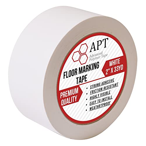 APT Advanced Polymer Tape APT, Multi Color Marking Tape, Premium Safety Marking and Dance Floor Splicing Tape, 6 mil Thick (White, 1 Roll) - Image 1