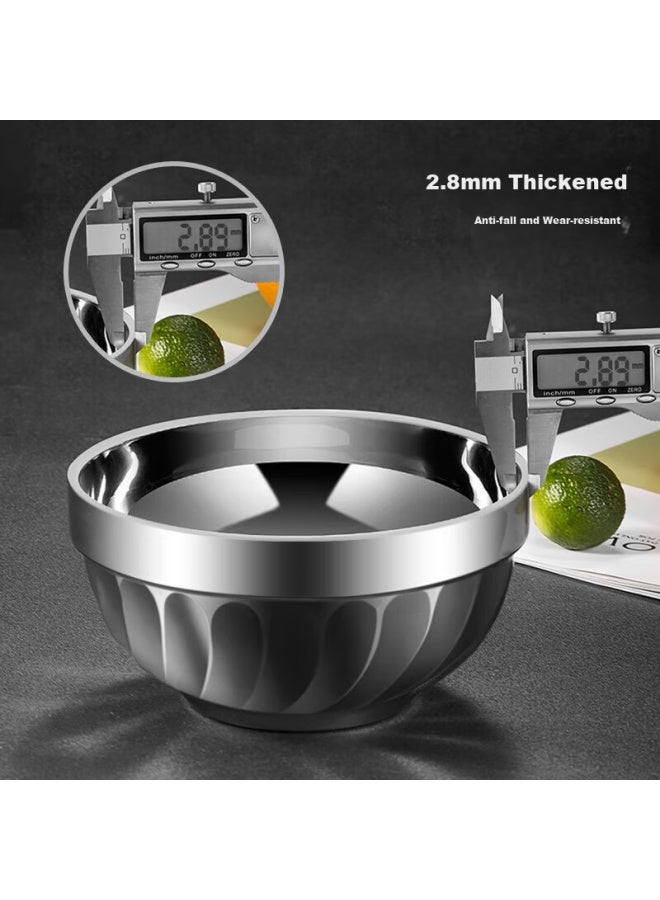 MAX COOK Meichun 304 Stainless Steel Bowl 12cm, Soup Bowl Tableware Noodle Bowl, Double-layer Insulation, Set Of 3 Mccu2784 - Image 5
