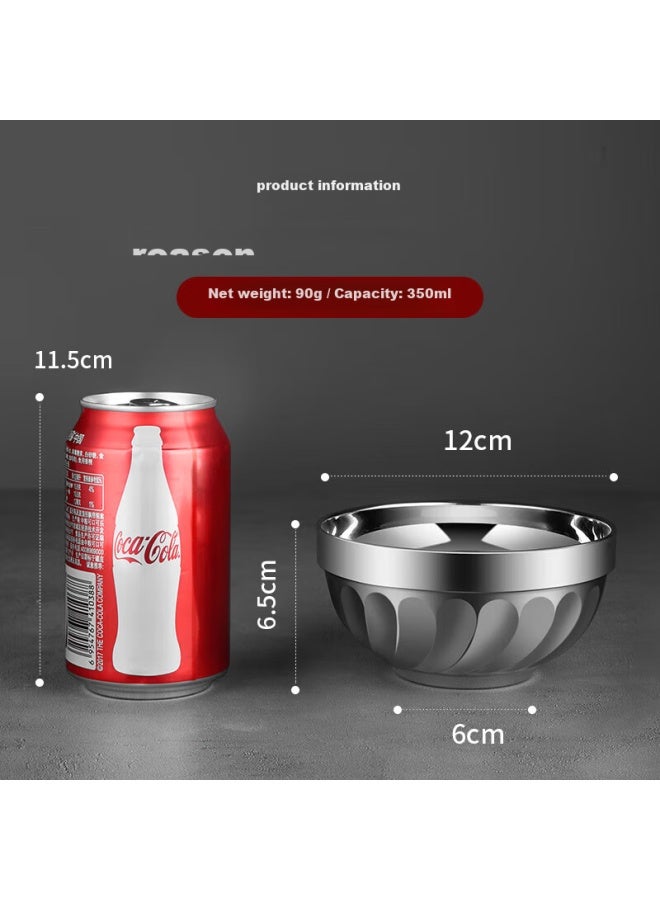 MAX COOK Meichun 304 Stainless Steel Bowl 12cm, Soup Bowl Tableware Noodle Bowl, Double-layer Insulation, Set Of 3 Mccu2784 - Image 4