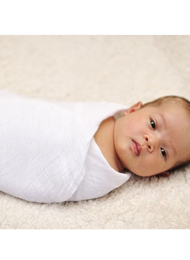 Anvi Baby Anvi Baby Organic Bamboo Muslin Swaddle Wrap-White Mist