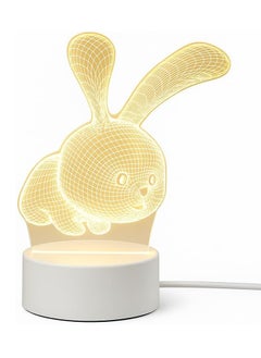 Plan A Creative 3D LED Lamp – Desk Decor Table Lamp for Bedroom, Creative Night Light for Kids and Adults, Perfect for Birthday Birthday Holiday Gifts for Boys Girls (Rabbit)  - Image 1