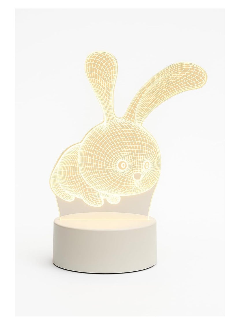 Plan A Creative 3D LED Lamp – Desk Decor Table Lamp for Bedroom, Creative Night Light for Kids and Adults, Perfect for Birthday Birthday Holiday Gifts for Boys Girls (Rabbit)  - Image 4