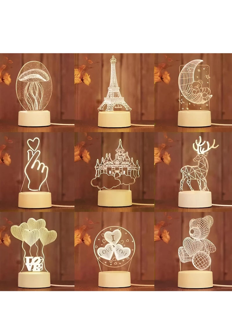 Plan A - Creative 3D LED Lamp – Desk Decor Table Lamp for Bedroom, Creative Night Light for Kids and Adults, Perfect for Birthday Birthday Holiday Gifts for Boys Girls (Rabbit) - Image 1
