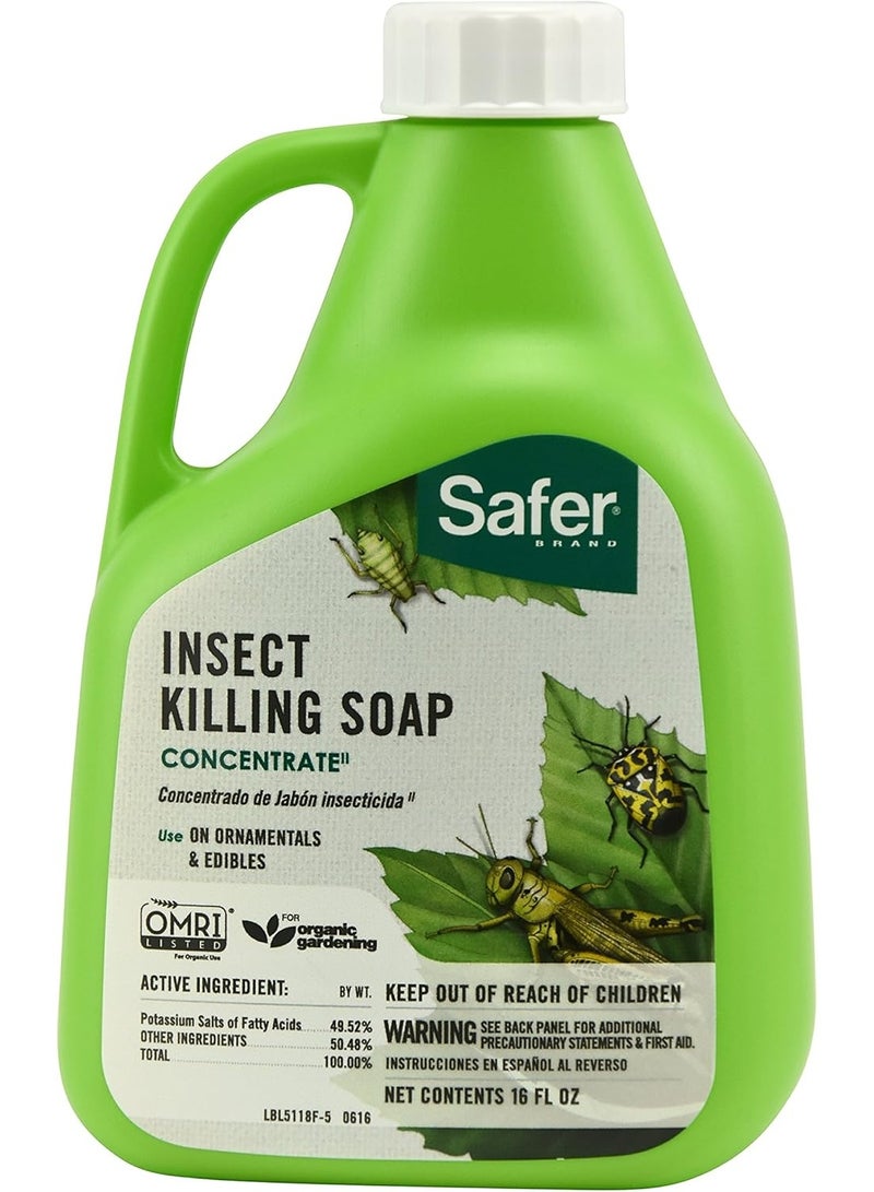 Safer BRAND Safer Insect Killing Soap Concentrate - Insecticidal Soap for Plants - Kills Aphids, Whiteflies, Thrips, Spider Mites, and More Omri Listed for Organic Use - Image 1