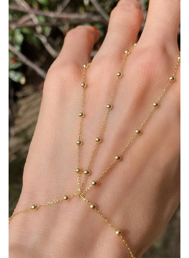 Trendy Gold Hand Bracelets for Women Boho Jewelry Party Adjustable Finger Ring Bracelet Hand Chain Non Tarnish Gifts - Image 1