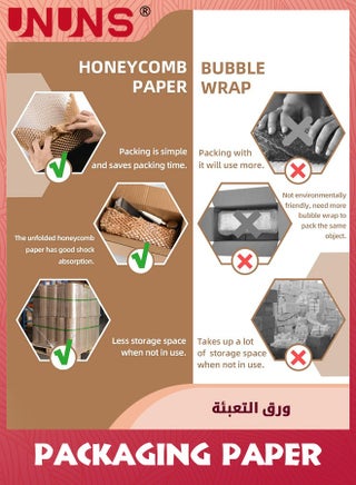 Honeycomb Packing Paper,30cm x 20m Sustainable Alternative To Bubble Wrap For Moving Shipping Packing Roll,Eco Friendly Bubble Wrap Alternative Roll Kraft Paper Packing - view 4