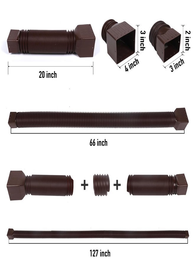 FEILAYDUN 2 Pack Rain Gutter Downspout Extensions, Upgraded Flexible Drain Downspout Extender, Rainwater Drainage Diverter with Mini Connector, Extendable from 20 to 127 Inches - Image 2