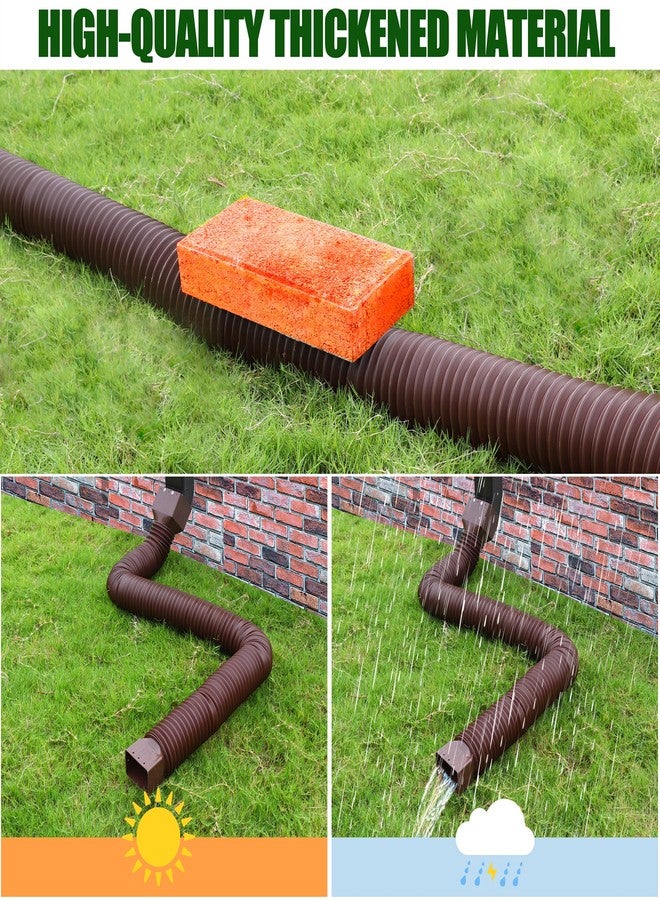 FEILAYDUN 2 Pack Rain Gutter Downspout Extensions, Upgraded Flexible Drain Downspout Extender, Rainwater Drainage Diverter with Mini Connector, Extendable from 20 to 127 Inches - Image 3