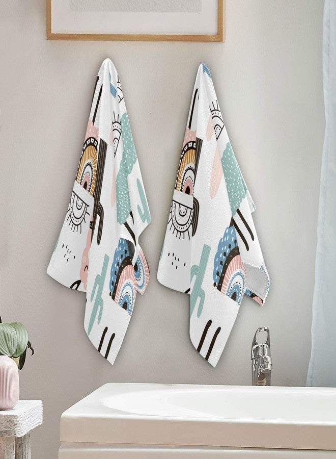 Vdsrup Llama Cactus Hand Towels Chic Cacti Alpaca Towel Set of 2 Animals Small Bath Towels Soft Guest Face Towel Bathroom Decorations Thin Kitchen Tea Dish Towels 14x28 in - Image 5