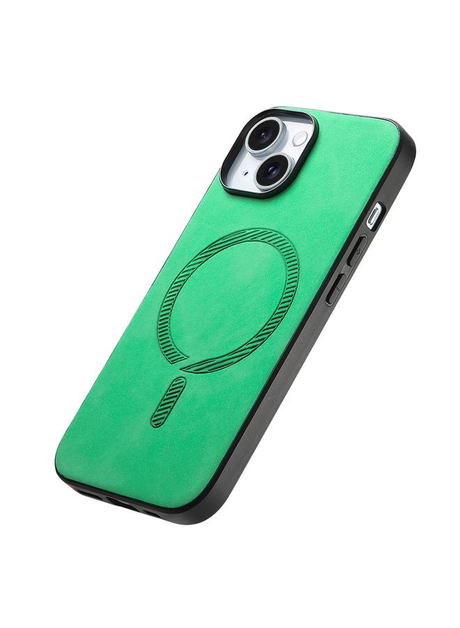 S-TOP Case For iPhone 14 Plus Solid Color Retro Magsafe PU Back Cover Phone Case - Image 3