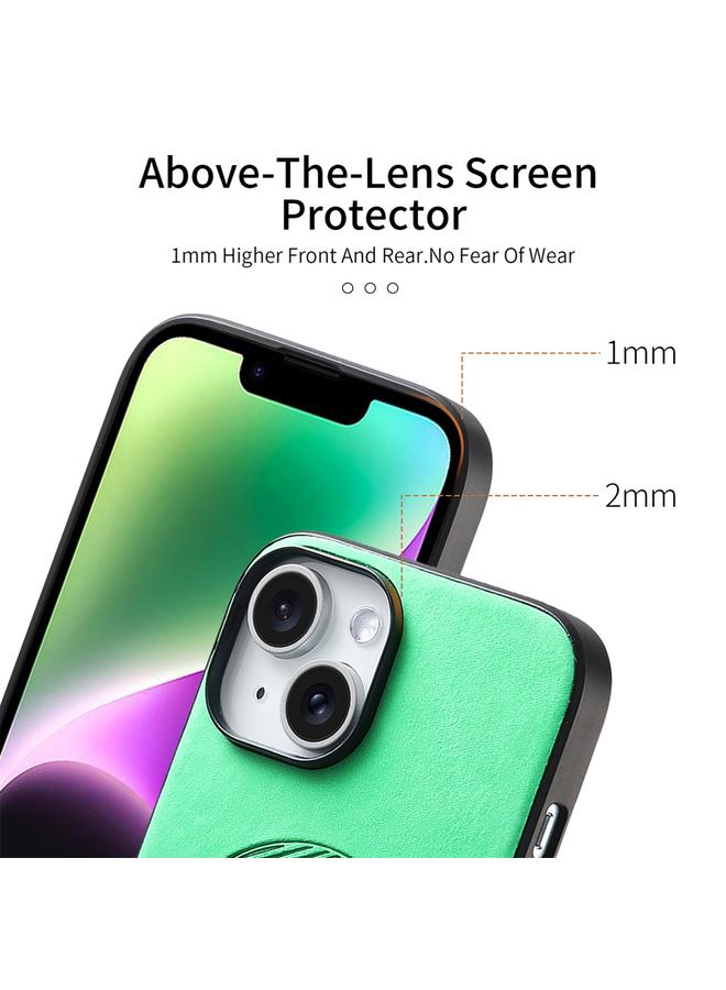 S-TOP Case For iPhone 14 Plus Solid Color Retro Magsafe PU Back Cover Phone Case - Image 4