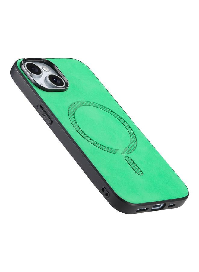 S-TOP Case For iPhone 14 Plus Solid Color Retro Magsafe PU Back Cover Phone Case - Image 2