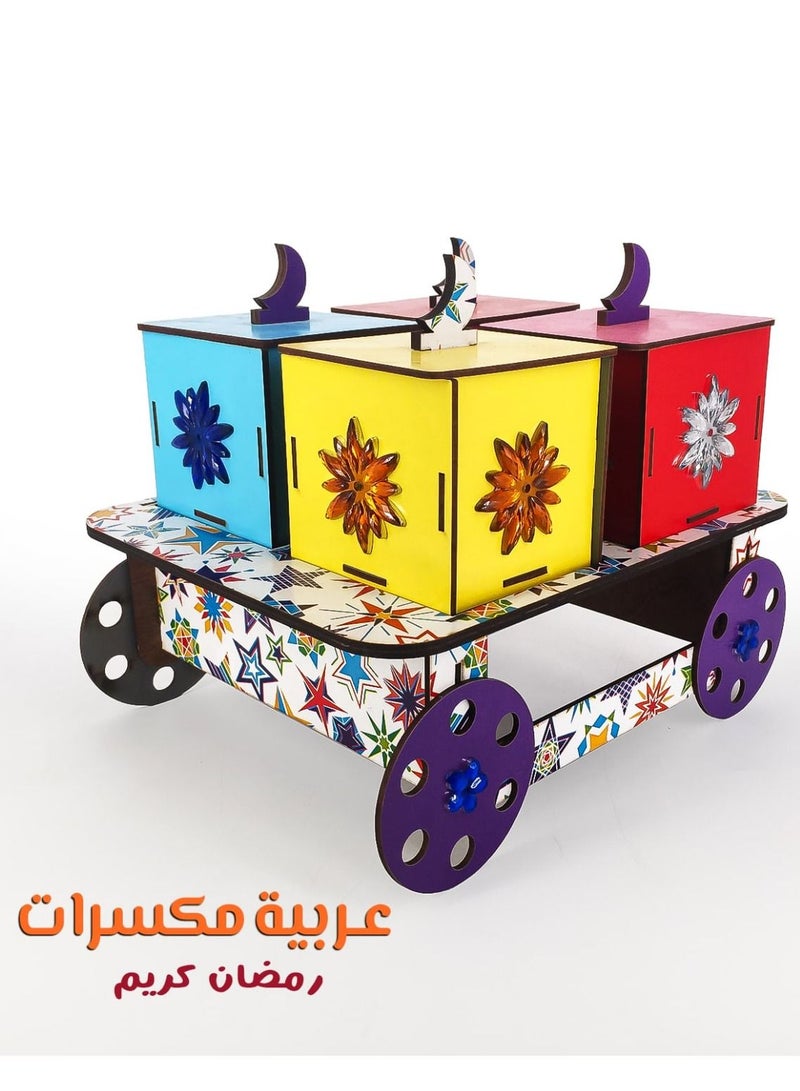 Handmade Multi-Purpose Car Wooden With 4 Box For Dining Table - Image 2