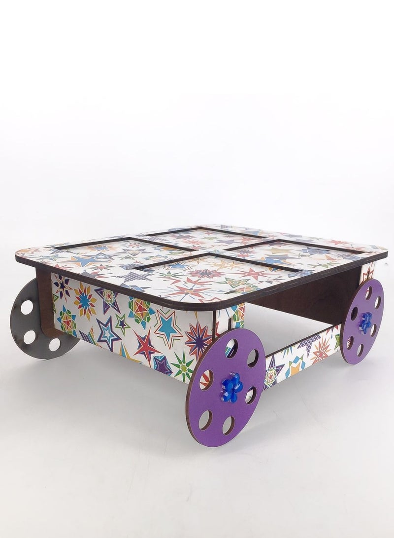 Handmade Multi-Purpose Car Wooden With 4 Box For Dining Table - Image 4