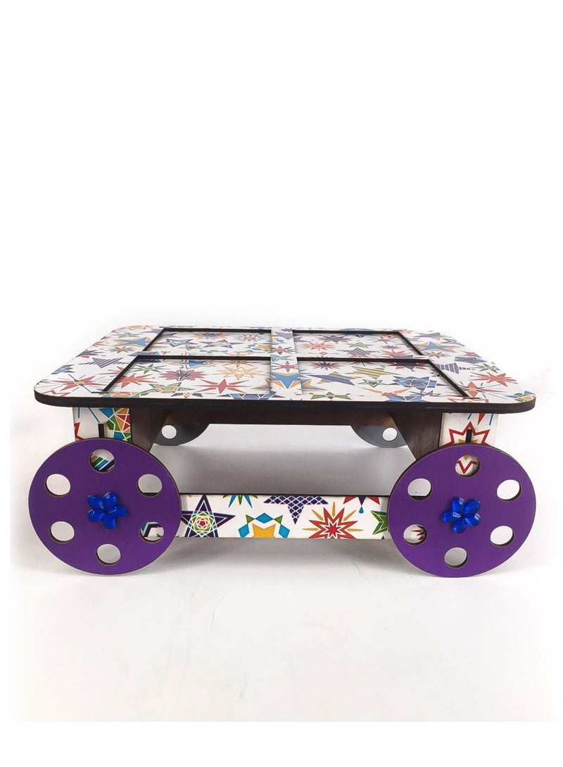 Handmade Multi-Purpose Car Wooden With 4 Box For Dining Table  - Image 4