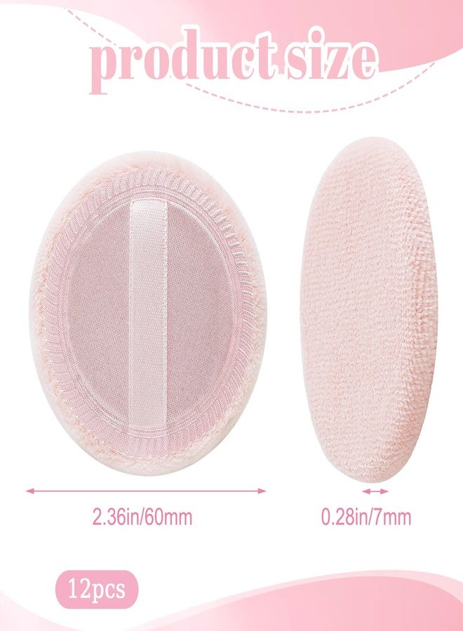 Zelphvt 12 PCS Setting Powder Puff Round Pink Makeup Powder Puffs Round Cotton Powders Puffs Cotton Cosmetic Puff Mini Portable Sponge Cushion for Foundation Settings - Image 2