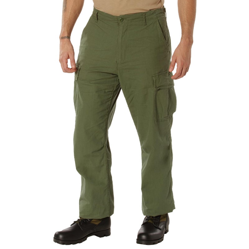 Rothco Vintage Vietnam Ripstop Fatigue Pants Iconic Style Timeless Comfort Olive Drab L