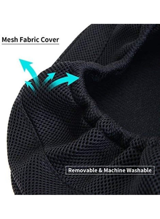 Shinnwa وسائد بار شينوا بذاكرة فوم أغطية كراسي بار دائرية مع قاعدة غير قابلة للانزلاق وحزام مرن 14 أسود - Image 2