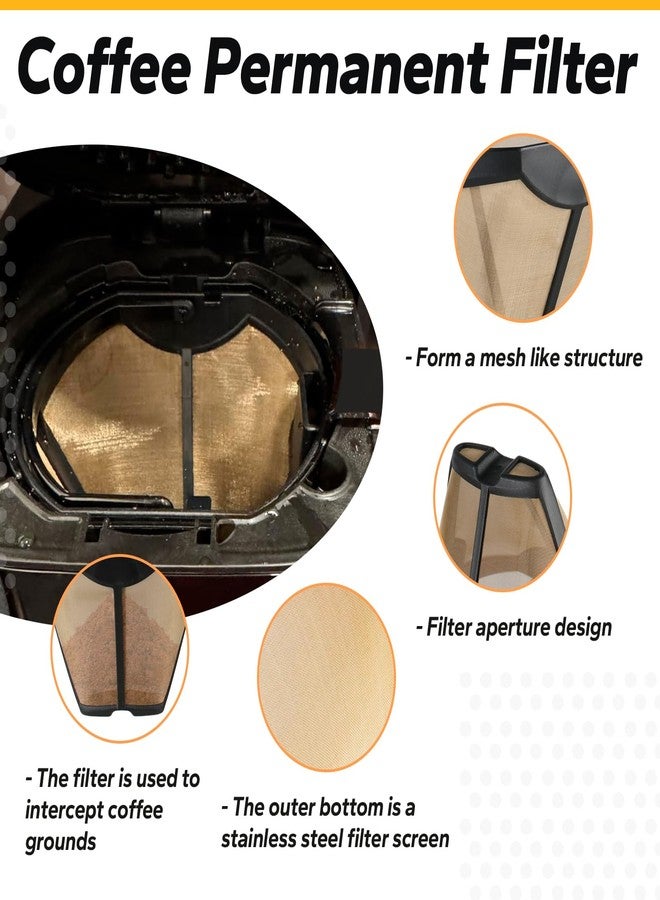 Ophjerg Coffee Permanent Filter Compatible with Ninja Coffee Filter Dual Brew Models Replaces, CFP201 CFP250A CFP300 CFP301 CFP305 CFP307 Reusable Gold Tone Coffee Filter Basket - Image 5