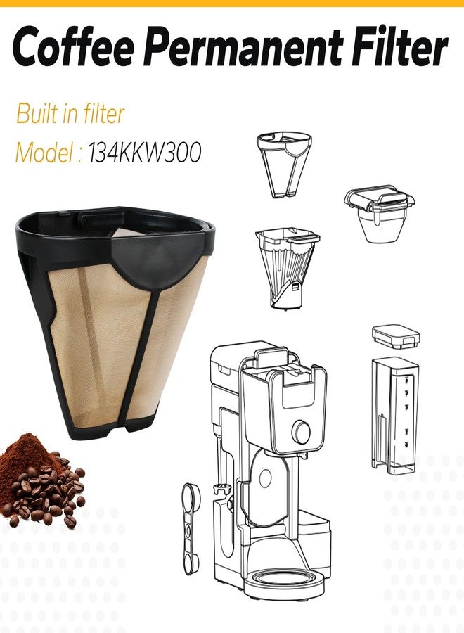 Ophjerg Coffee Permanent Filter Compatible with Ninja Coffee Filter Dual Brew Models Replaces, CFP201 CFP250A CFP300 CFP301 CFP305 CFP307 Reusable Gold Tone Coffee Filter Basket - Image 3