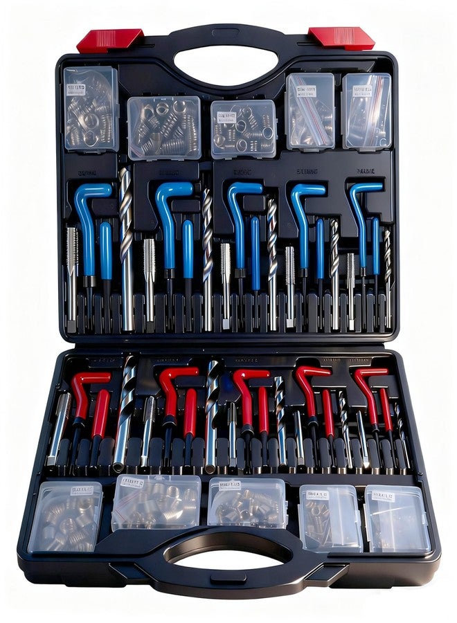 CXPRO 314Pcs Thread Repair Kit, SAE and Metric Helicoil Repair Kit with HSS Drill Bits Inserts Taps Break Off Tools: M5 M6 M8 M10 M12, SAE Helicoil Kit: 1/4" 5/16" 3/8" 7/16" 1/2" - Image 1