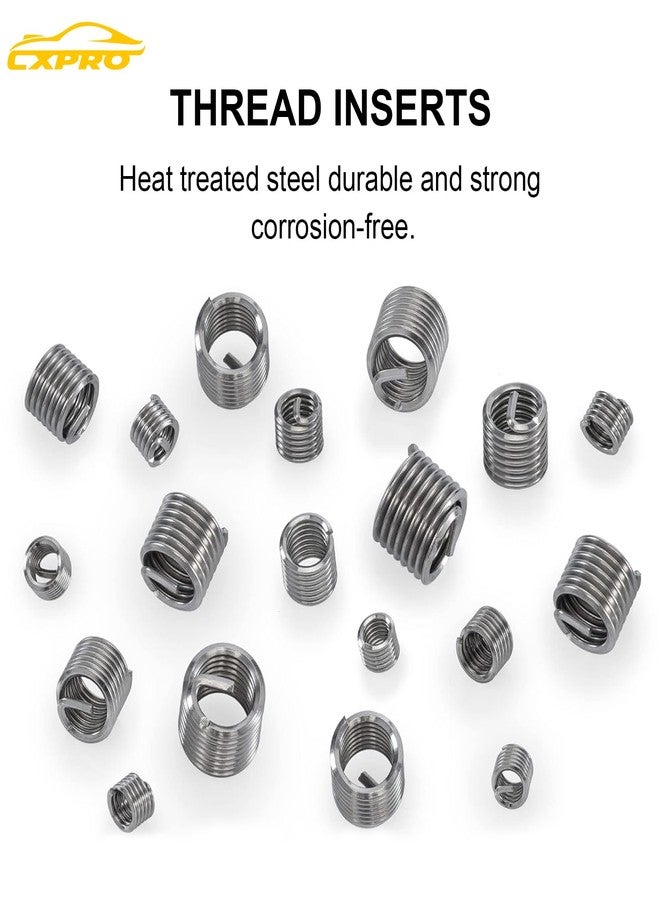 CXPRO 314Pcs Thread Repair Kit, SAE and Metric Helicoil Repair Kit with HSS Drill Bits Inserts Taps Break Off Tools: M5 M6 M8 M10 M12, SAE Helicoil Kit: 1/4" 5/16" 3/8" 7/16" 1/2" - Image 5