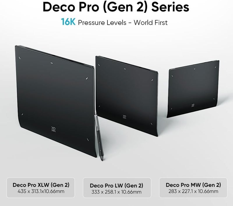 XPPen Deco Pro Graphic Drawing Tablet Bluetooth with Shortcut Remote Battery-Free Stylus Supports 16K Pressure (15" x 9") - Image 2